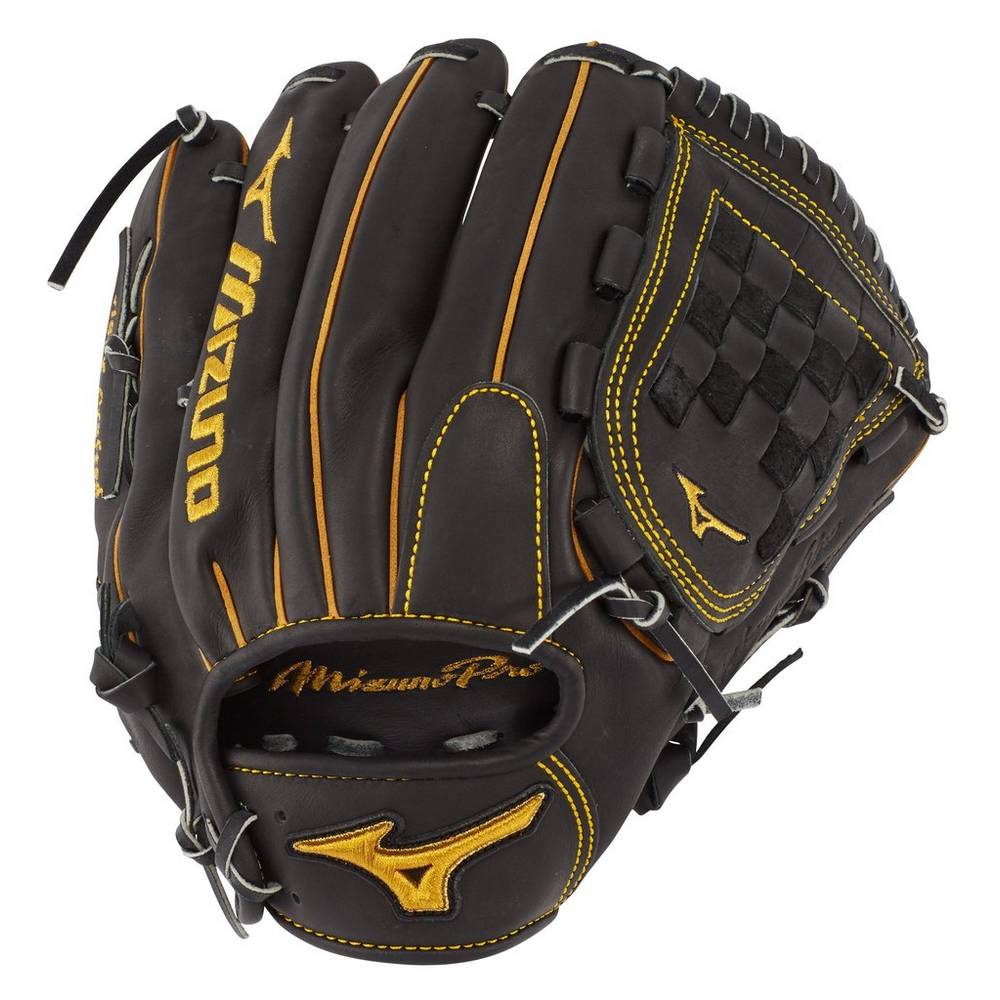 Panske Rukavice Mizuno Pro Pitcher’s 12" - Deep Pocket Baseball Čierne Vypredaj MJVZ57612